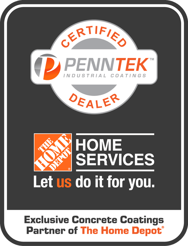 Penntek Certified Dealer and exclusive concrete coatings partner of The Home Depot